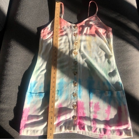 Rip Curl tie dye front button pockets spaghetti straps mini Spring Summer dress - Picture 12 of 12